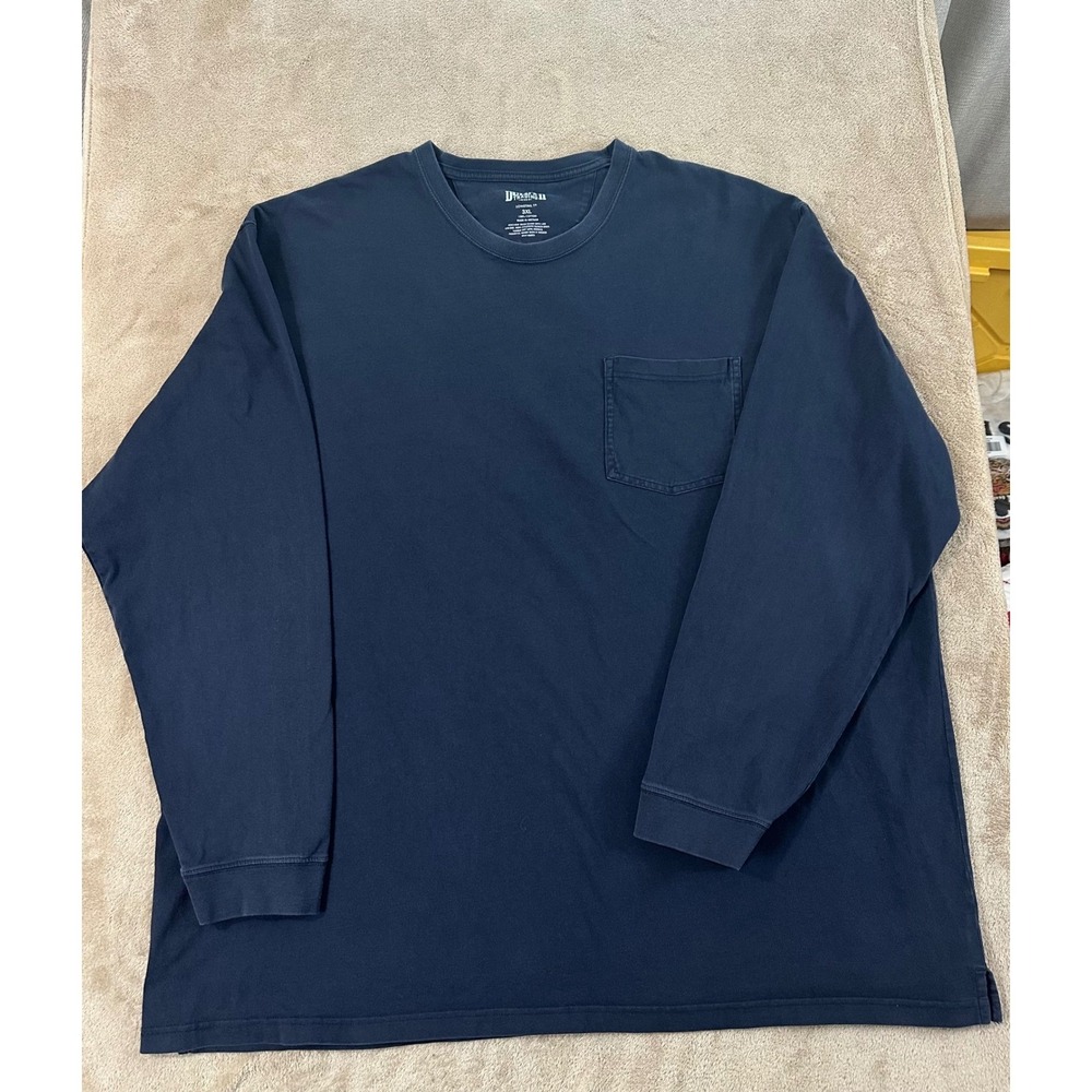 Vintage Duluth Trading Company TShirt Mens Size 3XL Navy Blue Long sleeve
